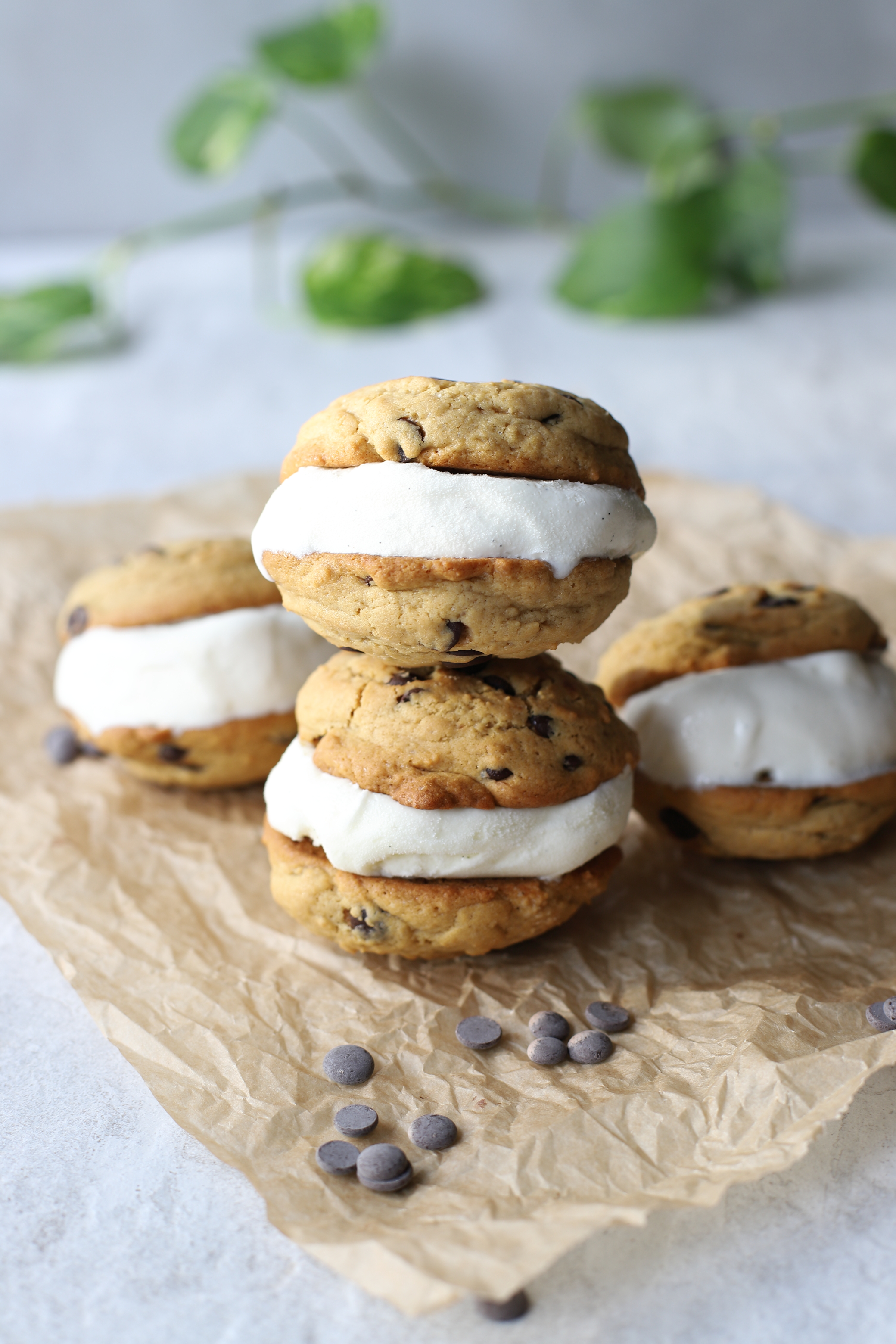 Chocolate Chip Cookie Ice Cream Sandwiches